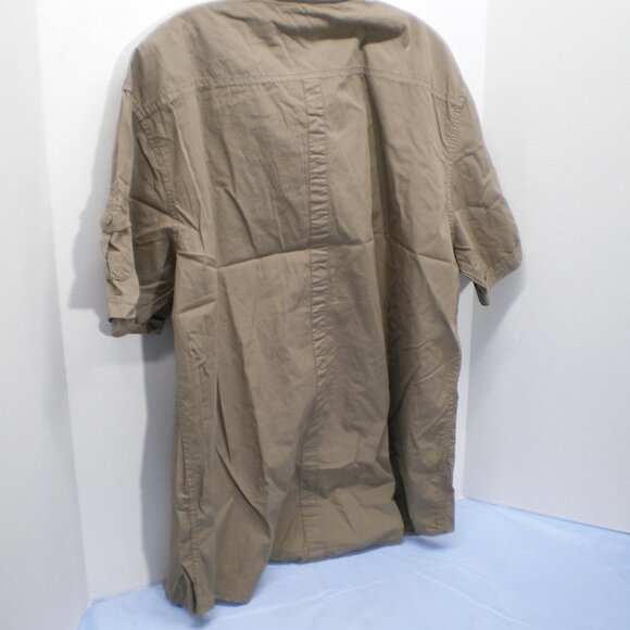 Projek Raw Button Down Short Sleeve Casual Olive Shirt, Size XXL - Picture 7 of 8